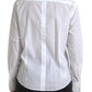 Elegant White Cotton Collared Top