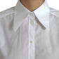 Elegant White Cotton Collared Top