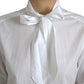 Elegant White Cotton Long Sleeve Shirt