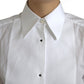 Elegant White Cotton Poplin Dress Shirt