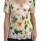 Elegant Floral Print Silk Blouse