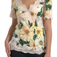 Elegant Floral Print Silk Blouse