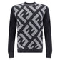 Chic Grey Wool Iconic Logo Sweater