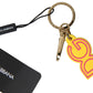 Chic Yellow Logo-Engraved Keychain