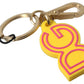 Chic Yellow Logo-Engraved Keychain