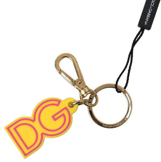 Chic Yellow Logo-Engraved Keychain