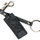 Elegant Black Leather Keyring Accessory