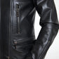 Sleek Black Leather Biker Jacket