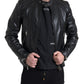 Sleek Black Leather Biker Jacket