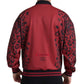 Red Leopard Print Bomber Jacket