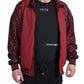 Red Leopard Print Bomber Jacket