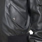 Elegant Black Leather Bomber Jacket