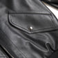 Elegant Black Leather Bomber Jacket