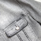 Elegant Gray Cotton Stretch Denim Jacket