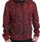 Red Leopard Hooded Bomber Jacket