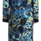 Marble Blue Silk Long Robe Luxury Sleepwear