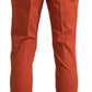 Elegant Orange Pure Cotton Pants