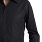 Elegant Black Gold Button Formal Shirt