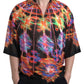 Multicolor Luminarie Print Cotton Polo Shirt