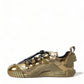 Gleaming Gold-Toned Luxury Sneakers