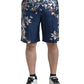 Silken Floral Bermuda Shorts in Blue