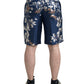 Silken Floral Bermuda Shorts in Blue