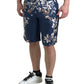 Silken Floral Bermuda Shorts in Blue