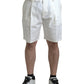 Elegant White Bermuda Denim Shorts