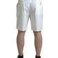 Elegant White Bermuda Denim Shorts