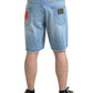 Elegant Light Blue Denim Bermuda Shorts