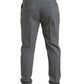 Elegant Skinny Wool Dress Pants in Grey