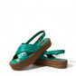 Elegant Green Espadrille Platform Sandals