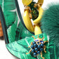 Green Crystal Mink Fur T-Strap Sandals