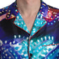 Psychedelic Print Silk Pajama Shirt