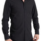 Elegant Slim Fit Black Cotton Dress Shirt