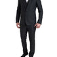 Elegant Black Martini Slim Fit 3-Piece Suit