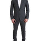 Elegant Grey Checkered Slim Fit Suit