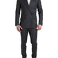 Sleek Grey Slim Fit Double Breasted Suit