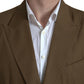 Elegant Brown Silk Blend Taormina Suit