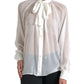 Elegant Sheer Silk Button-Up Blouse