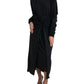 Elegant Black Wool Wrap Dress