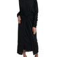 Elegant Black Wool Wrap Dress