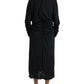 Elegant Black Wool Wrap Dress