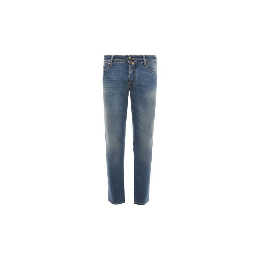 Light Blue Cotton Men Jeans with Stretch Fit