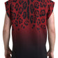 Red Leopard Print Cotton Tank Top