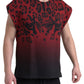 Red Leopard Print Cotton Tank Top