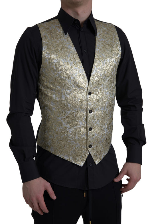 Elegant Gold Silk Formal Vest