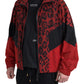 Red Leopard Zip Sweater Jacket