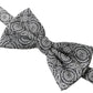 Elegant Black & White Silk Bow Tie