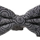 Elegant Black & White Silk Bow Tie